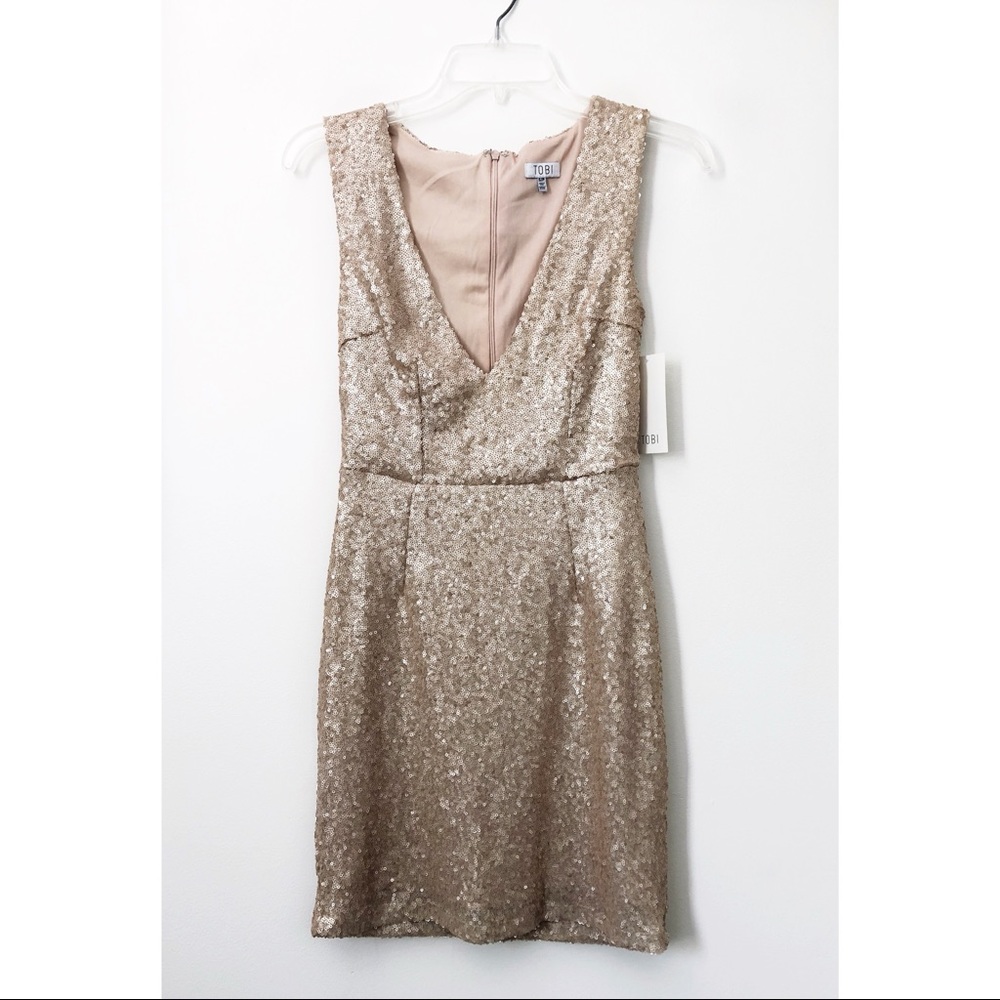 Champagne Sequin Dress- NWT! - Picture 5 of 6